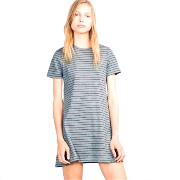 Zara Trafaluc Striped Shift Dress SZ M - Picture 2 of 7